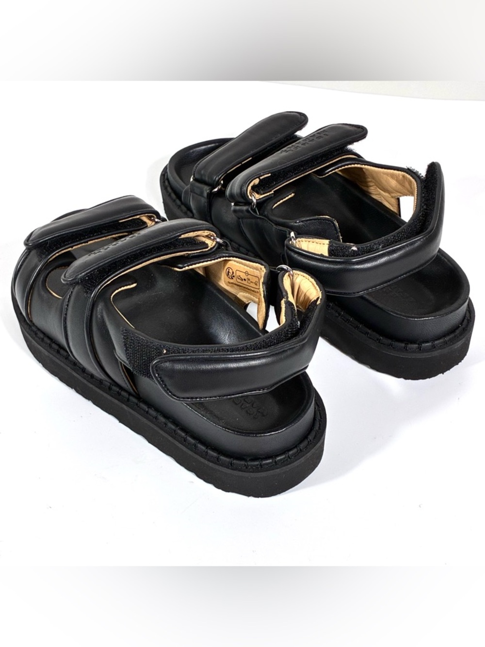 Isabel Marant Madee Platform Leather Sandals Black 37 NEW Flat - Picture 12 of 17
